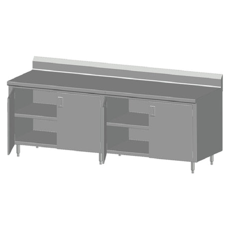 SPG 7CBT-30BHD - Universal Stainless Work Table, Cabinet Case With Hinged Doors, 84"W X 30"D