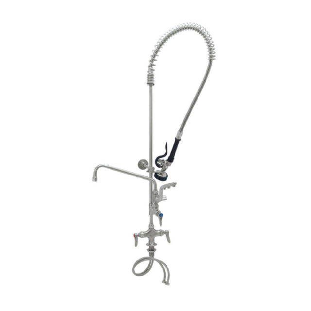 T&S Brass S-0113-U12-B Single Hole Deck Mount Mixing Faucet Add-on Faucet 12” Swing Nozzle With Stream Regulator Outlet