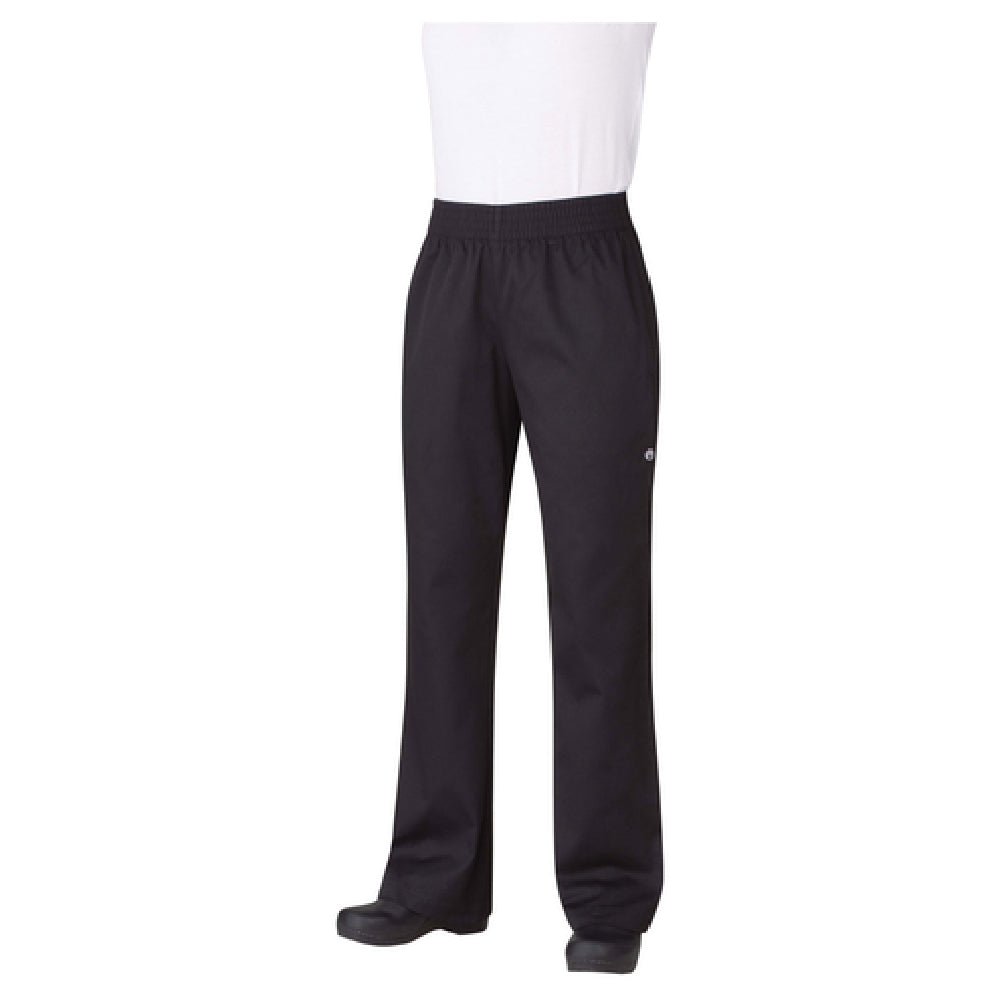 Chef Works PW005BLK2XL Women's Essential Baggy Pants Elastic Waistband (2) Side Seam Pockets