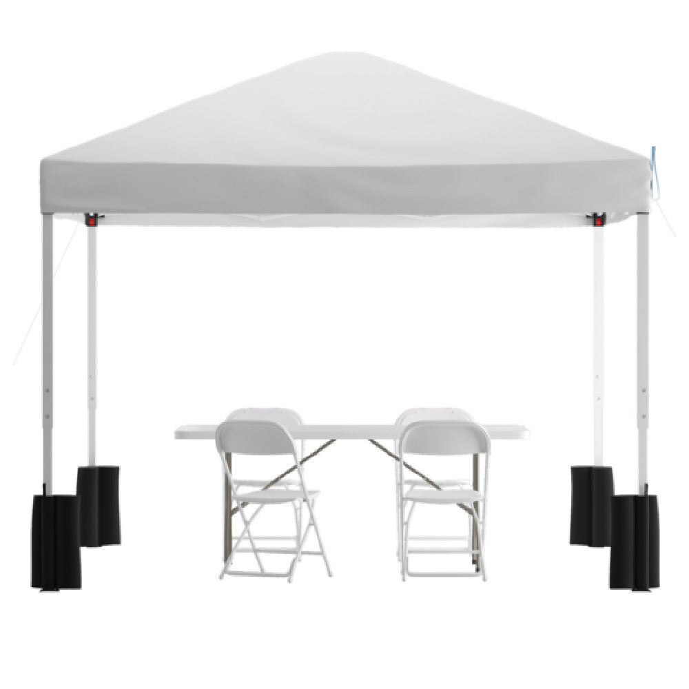 Flash Furniture JJ-GZ10PKG183Z-WH-GG Otis Pop-up Canopy Tent And Folding Table Set