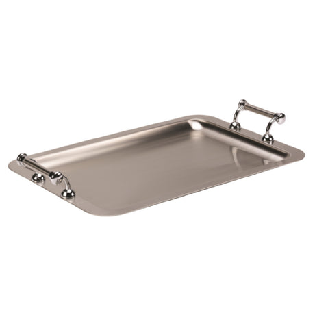 Service Ideas TRRTH2012BS Service Ideas Butler Tray W/ Handles Rectangle Brushed Stainless