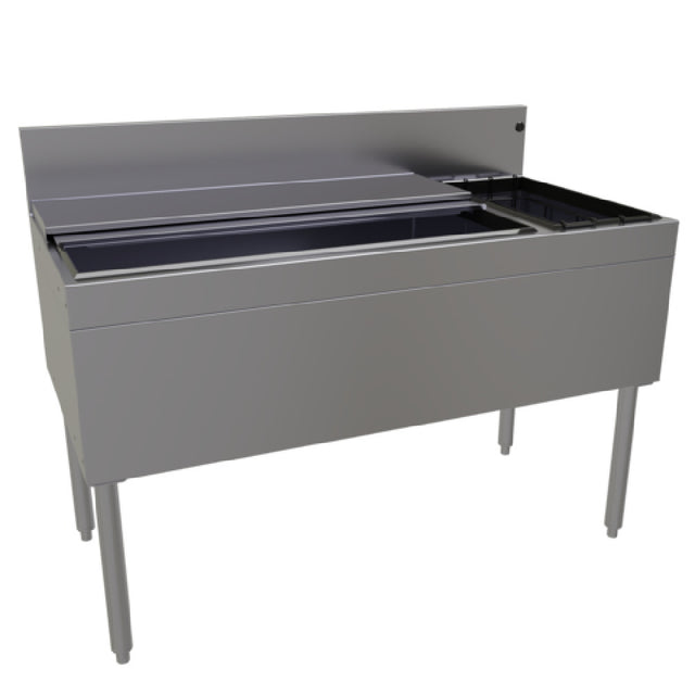 Glastender CBB-48R-CP10 Underbar Ice Bin/Cocktail Unit With Bottle Well Storage