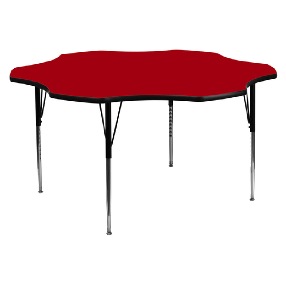 Flash Furniture XU-A60-FLR-RED-T-A-GG Activity Table 60"W X 60"D X 21-1/8" To 30-1/8" Adjustable Height