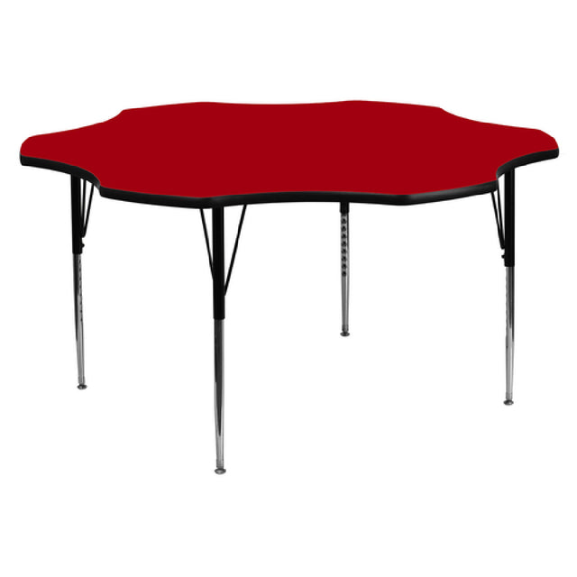 Flash Furniture XU-A60-FLR-RED-T-A-GG Activity Table 60"W X 60"D X 21-1/8" To 30-1/8" Adjustable Height