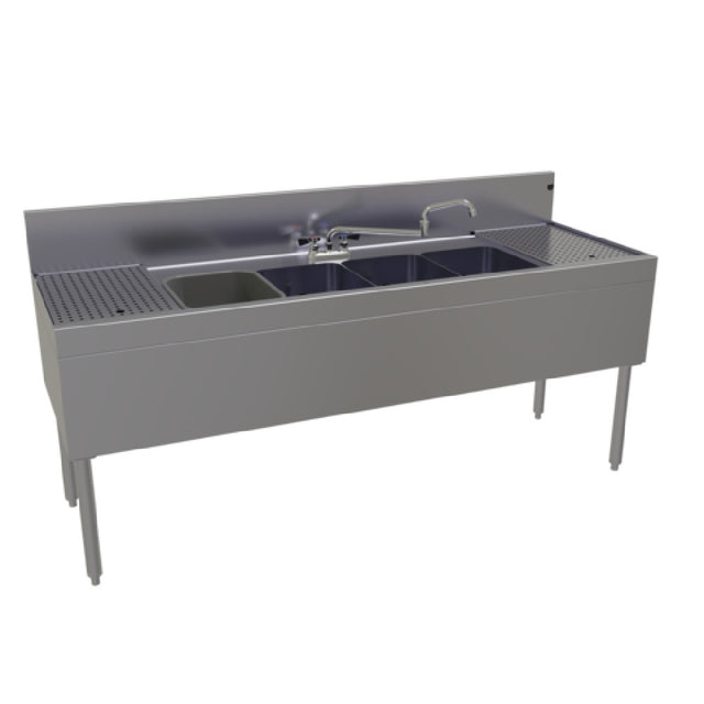 Glastender FSB-72-S Underbar Sink Unit Four Compartment 72"W X 24"D