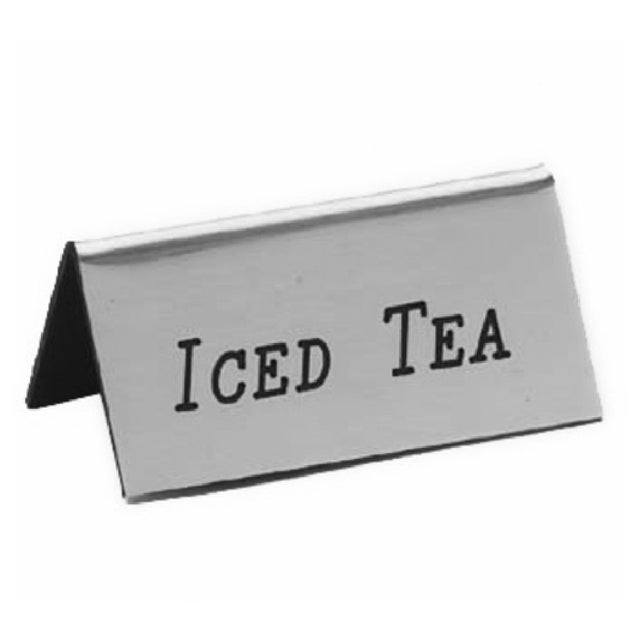 Cal Mil 228-5-010 Beverage Tent Sign (Iced Tea) 3"W X 1-1/2"H Silver