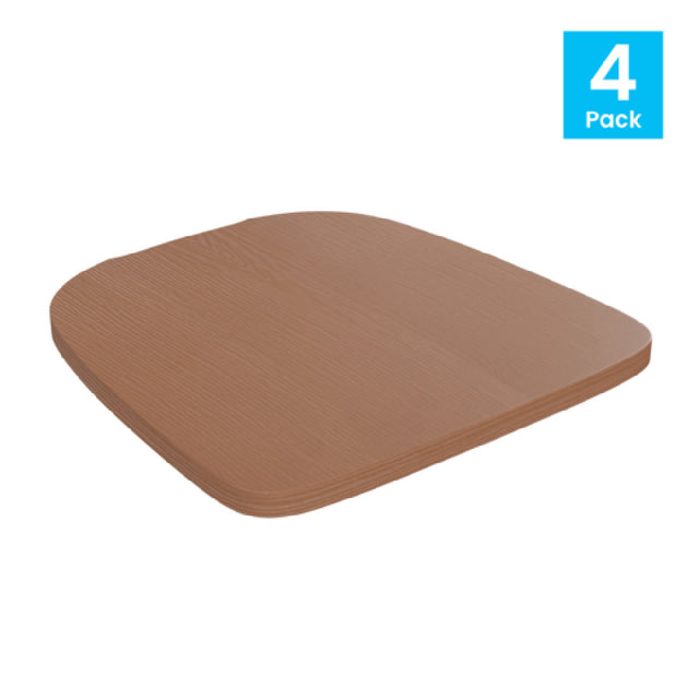 Flash Furniture 4-JJ-SEA-PL01-TEAK-GG Perry Chair Poly Resin Wood Seat With Rounded Edges