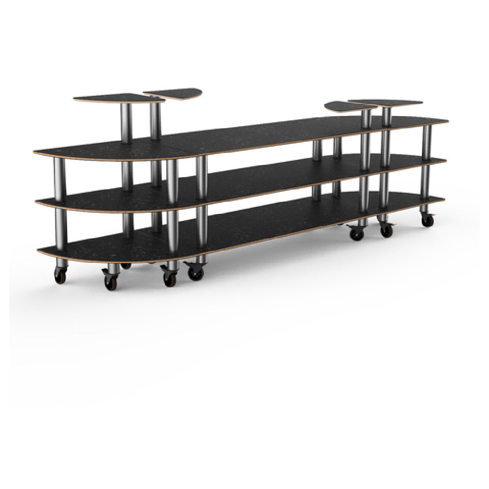 Steelite MGCMLB02MSXW Mogogo Buffet Solutions Modular Classic Buffet Station 3-tier