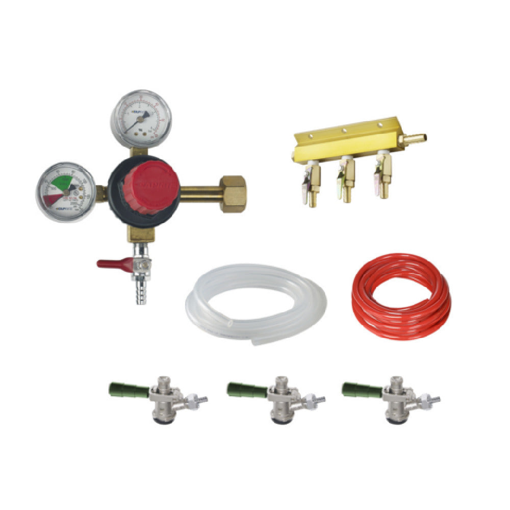 Krowne BEERKIT3 Draft Beer Kit For Unit With (3) Faucets Includes: CO2 Tank Mount Primary Regulator