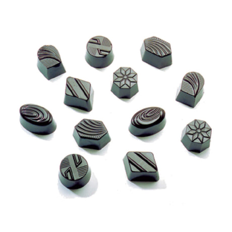 Matfer 380104 Chocolate Mold Assortment Of Round Oval & Lozenge