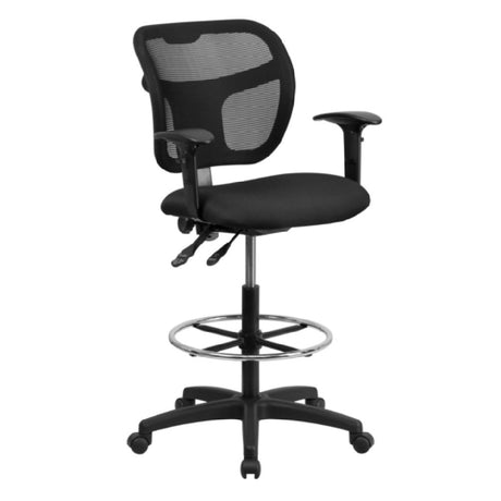 Flash Furniture WL-A7671SYG-BK-AD-GG Regina Swivel Task Chair 40" To 47-1/2" Adjustable Height