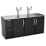 Beverage Air DDN72HC-B - Draft Beer Cooler, 72"W X 26-3/8"D X 49-5/16"H, 19.618 Cu. Ft.
