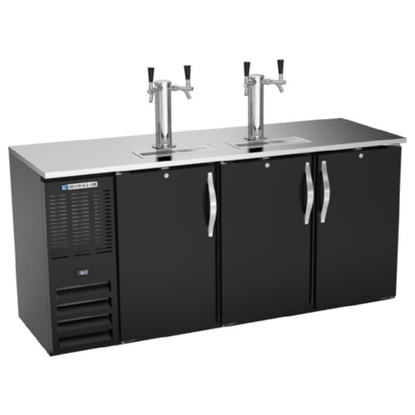 Beverage Air DDN72HC-B - Draft Beer Cooler, 72"W X 26-3/8"D X 49-5/16"H, 19.618 Cu. Ft.