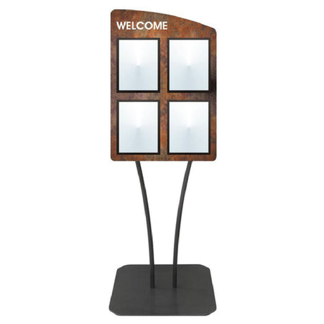 Hubert 20699 - Menu Board, 4-pocket, Floor Stand