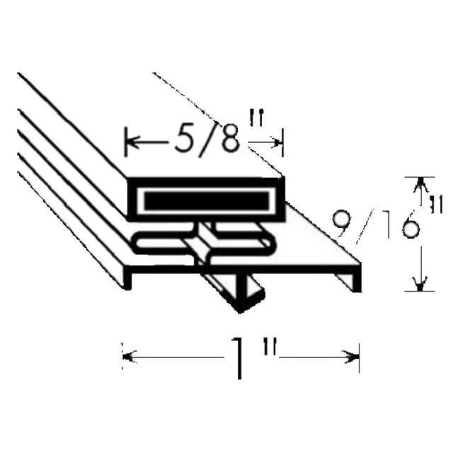 Franklin Machine Products 127-1031 Gasket Magnetic 9/16" H X 1"W X 8' L