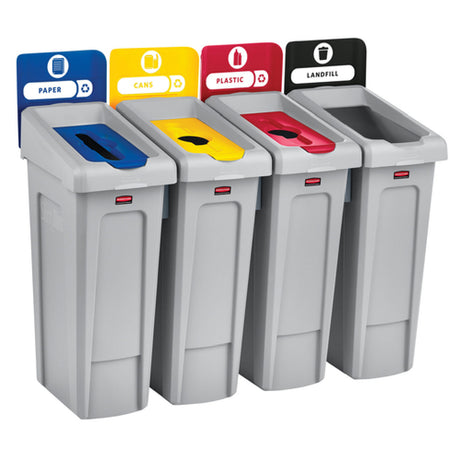 Rubbermaid 2007919 - Slim Jim® Recycling Station, 92 Gallon, 4 Stream