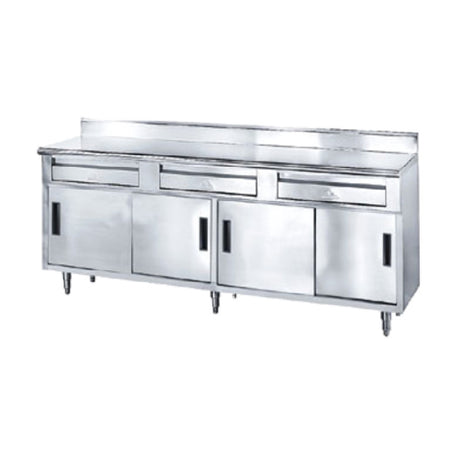 Advance Tabco SDRC-3010 Storage Cabinet 120"W X 30"D 14 Gauge 304 Stainless Steel Top With 5"H Backsplash