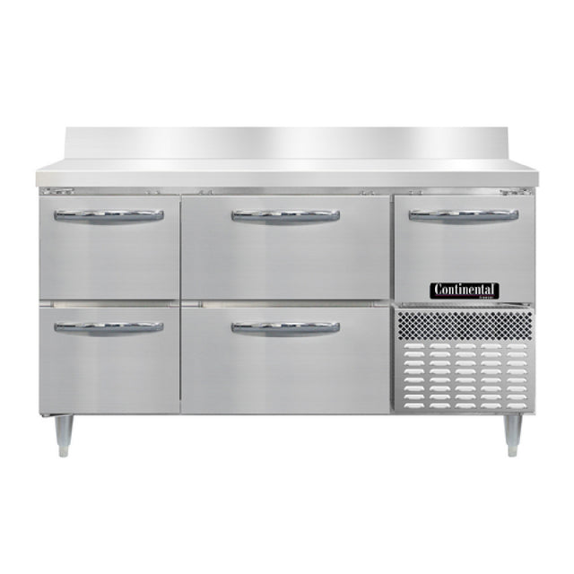 Continental Refrigerator DFA60NSSBS-D Designer Line Freezer Base Worktop Unit 60"W