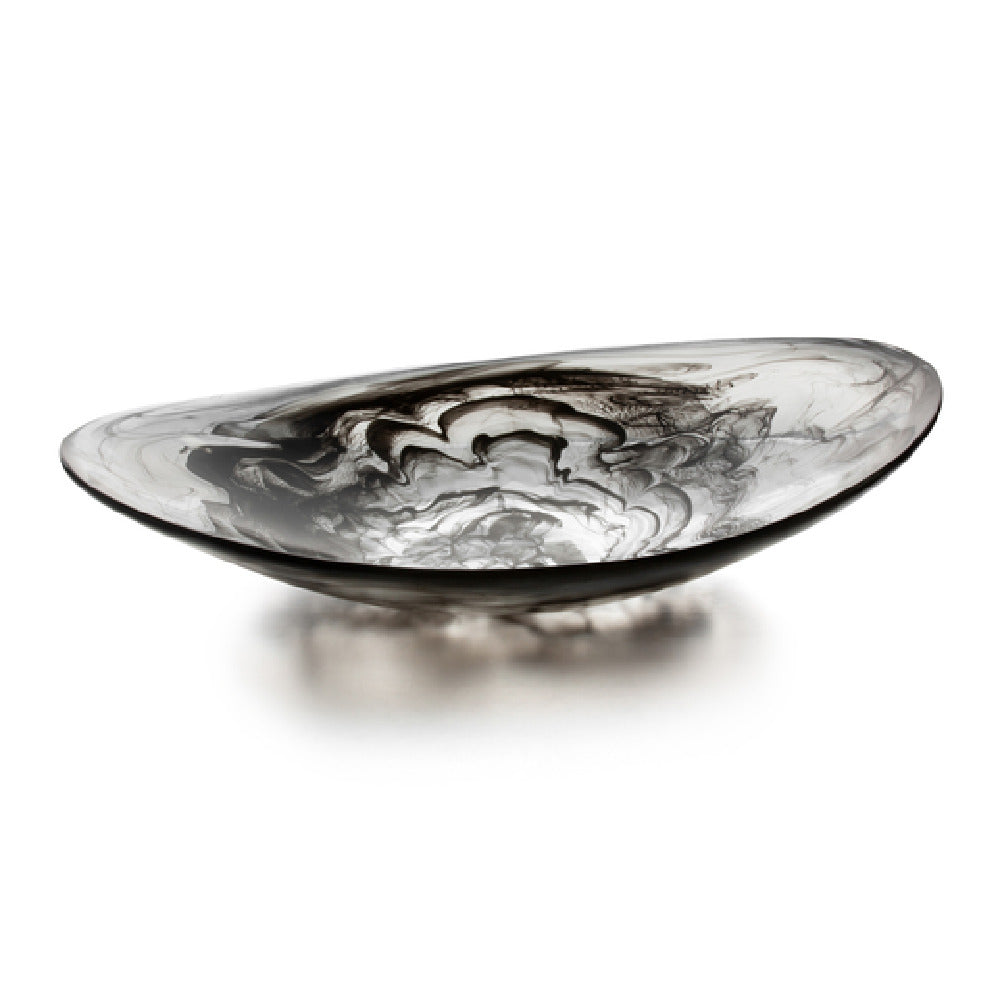 Bon Chef 59019-SMOKE Shallow Oval Resin Bowl 15.75" X 10.5" X 3" Lead Free