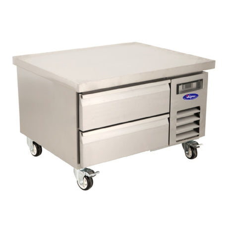 Valpro VPCB-38C - Refrigerated Chef Base With Marine Edge Top, 38″, Features Two Full-extension Telescoping Cartridge Drawers With 6″ Pan Capacity (top And Bottom)