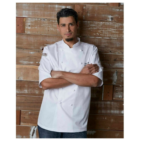 Chef Works ECSSWHT58 Capri Chef Coat Double-breasted Short Sleeves