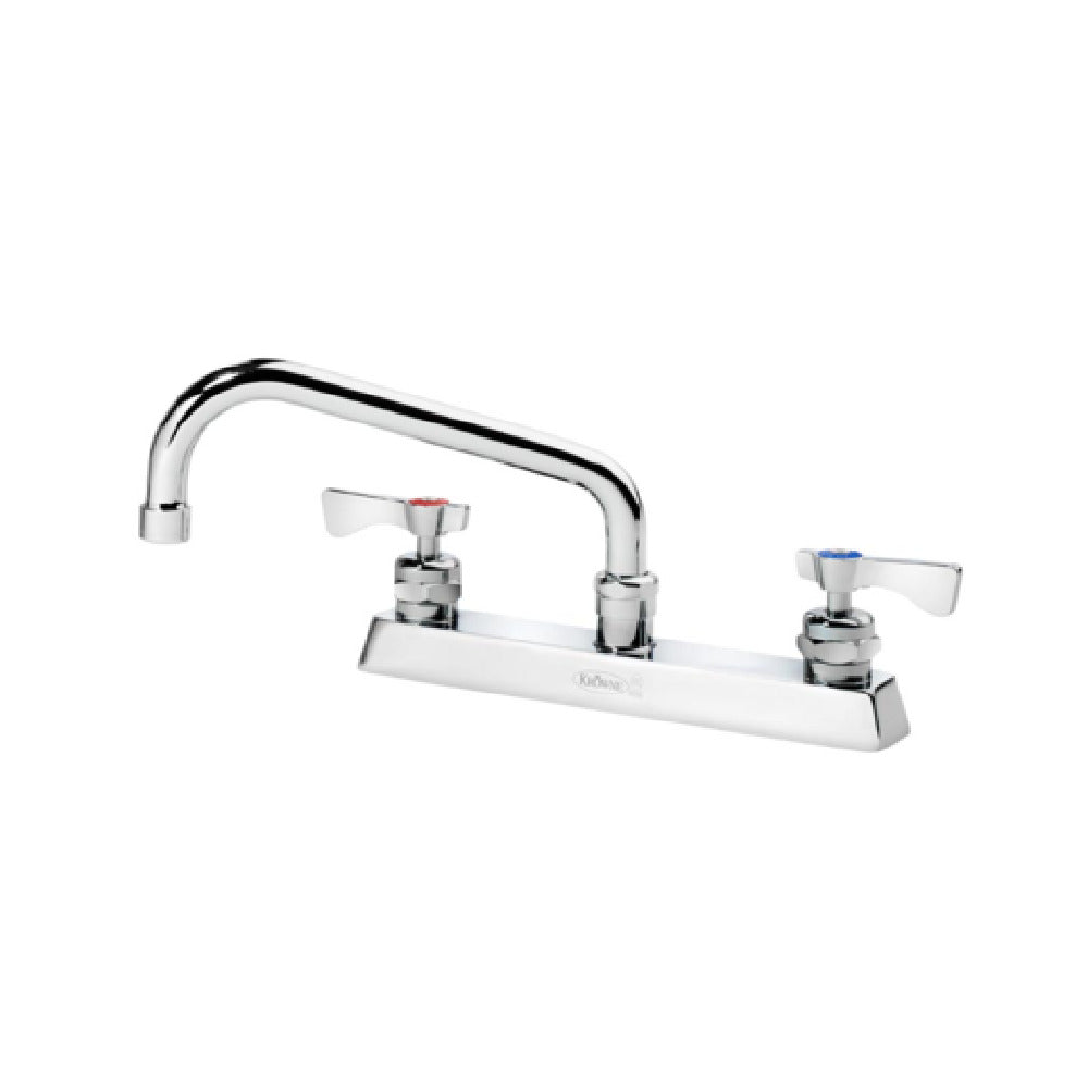 Krowne 15-508L-W-E4 Royal Series 8" Deck Mount Faucet With 8" Swing Spout Vandal Resistant Wristblade Handles