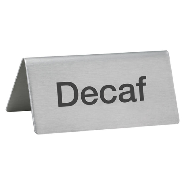 Winco SGN-102 Beverage Tent Sign "Decaf" 3"L X 1-1/2"W 1-1/4"H