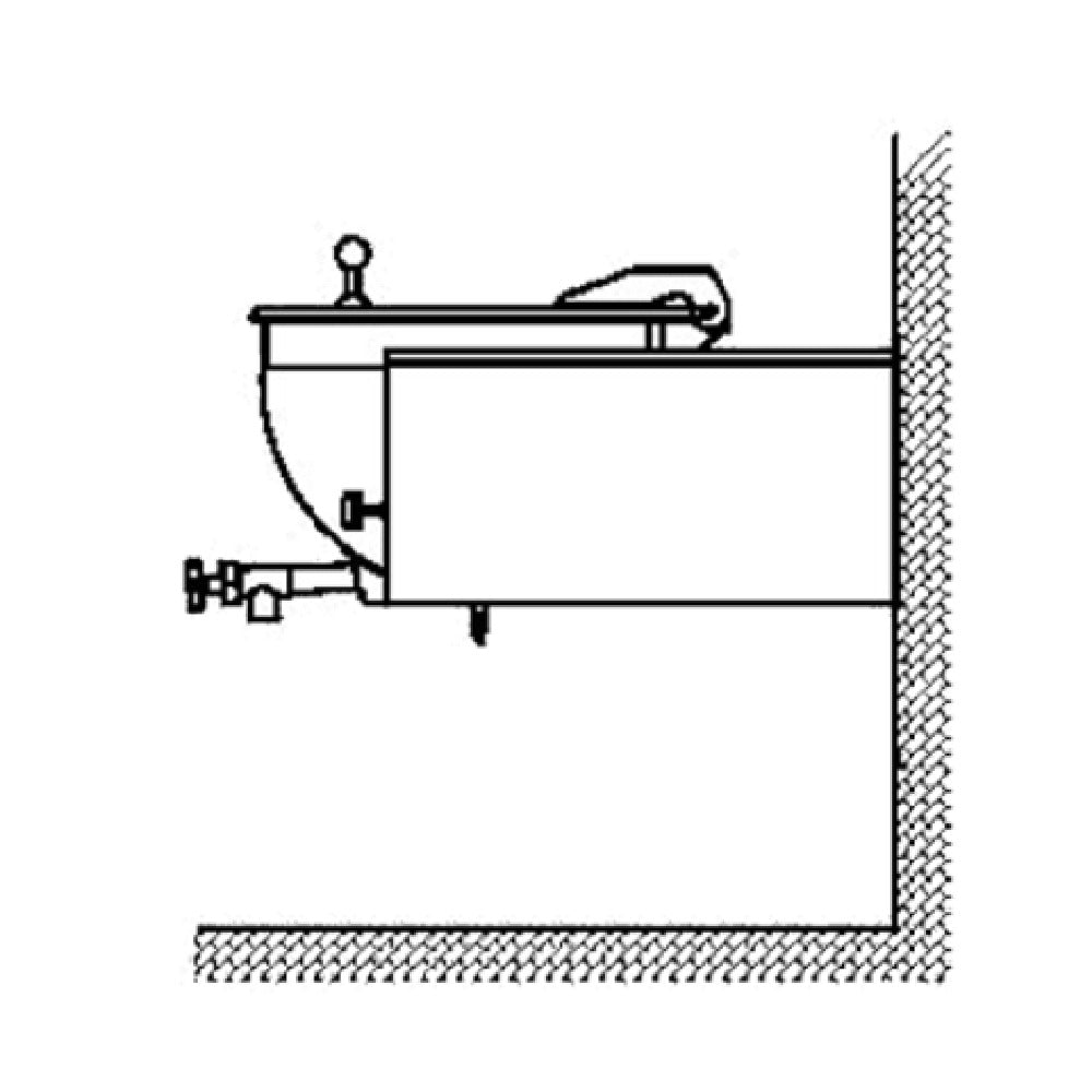 Legion LSWC-100 Stationary Direct Steam Wall-Mount Kettle 100-gallon 304 Stainless Steel Liner