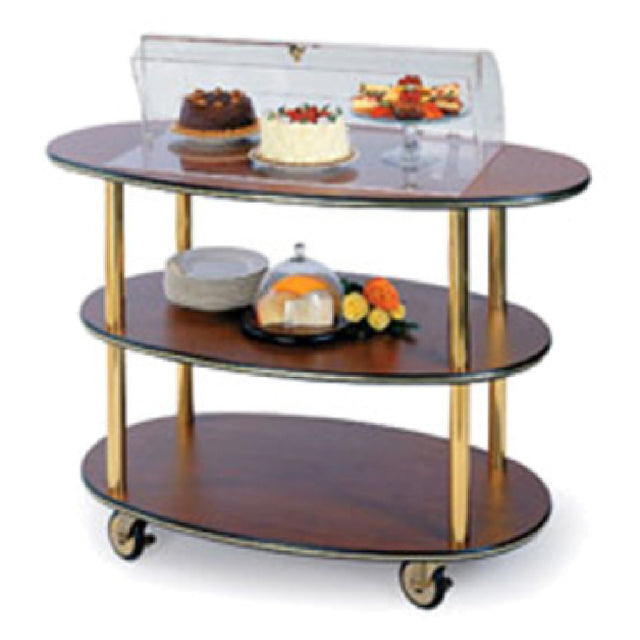 Lakeside 36303_BLACK Dome Display Dessert Cart Rounded Oval 23"D X 44"W X 44-1/4"H