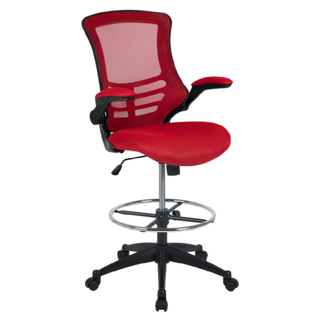 Flash Furniture BL-X-5M-D-RED-GG Swivel Drafting Chair 43-1/4" To 50-3/4" Adjustable Height