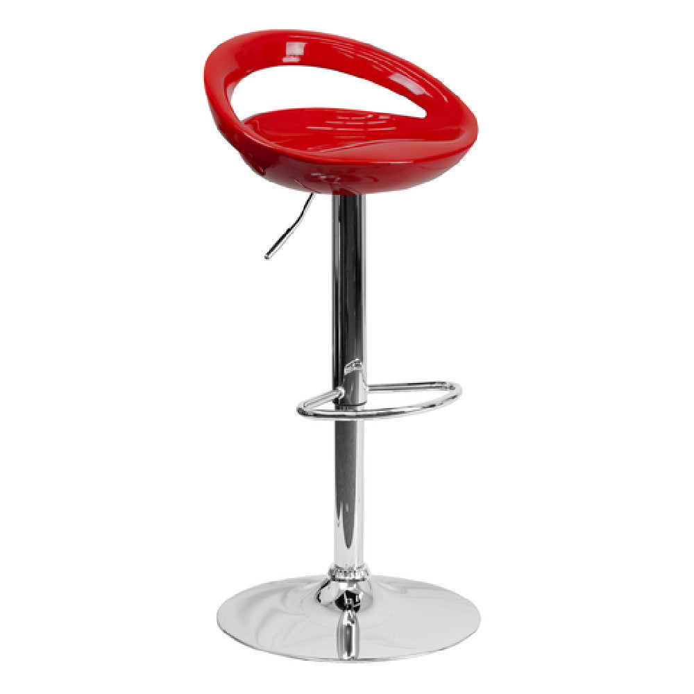 Flash Furniture CH-TC3-1062-RED-GG Swivel Bar Stool Adjustable Height Contemporary Style