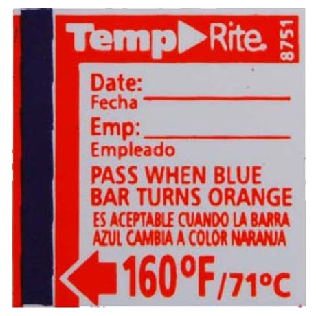 Franklin Machine Products 138-1259 Taylor® Dishwasher Temperature Label Target Temperature Of 160°F