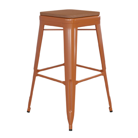 Flash Furniture CH-31320-30-OR-PL2T-GG Kai Bar Stool 500 Lb. Weight Capacity Backless