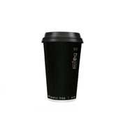 PacknWood 210GCDWB10N - Black Double Wall Paper Cup Without Plastic, 10oz, 3.5" D X 3.4" H