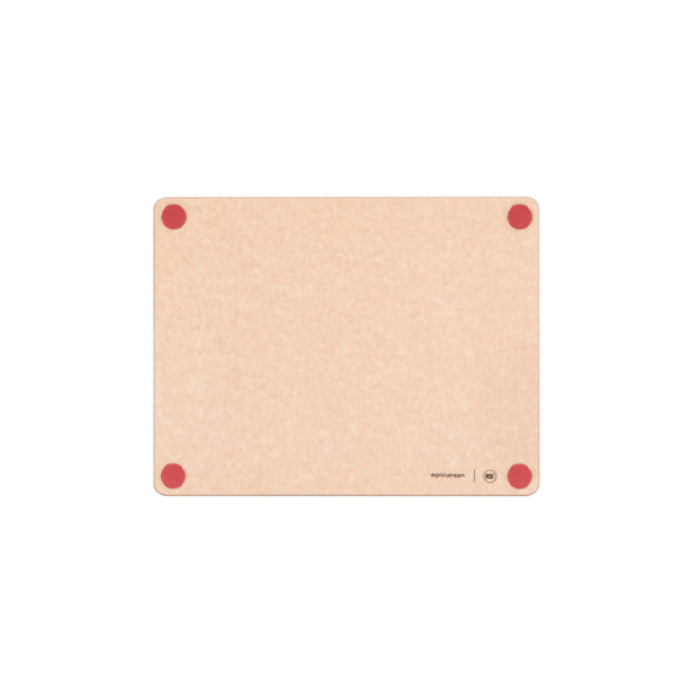 Epicurean 622-14110101 Epicurean HACCP Non-Slip Cutting Board 14.5" X 11.25" X 3/8" In Natural With Red Raw Meat Feet