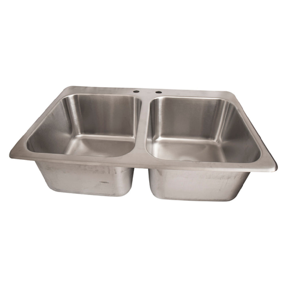 BK Resources DDI2-14161024-P-G Drop-In Sink Two Compartment 31-1/4"W X 20-5/8"D X 10"H Overall Size