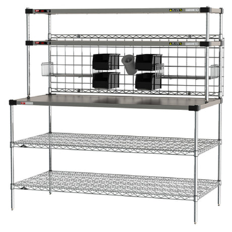 Metro CRHSP-3060 Prep Workstation With Overhead Heated Shelves (1) 60"W X 30"D Reinforced Stainless Steel Shelf