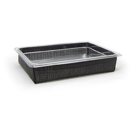 FOH BHO136BKV21 1/2 Size Metroweave Housing/Pan Set Shallow Random Weave Black