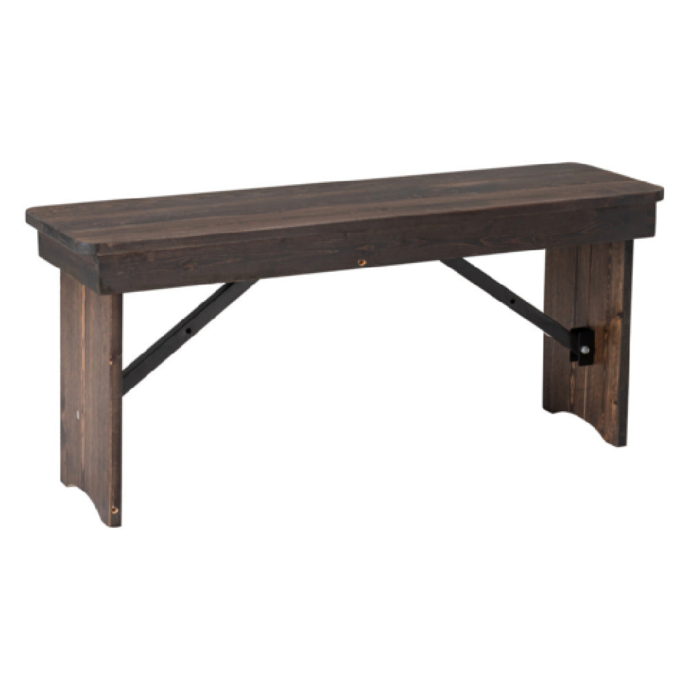 Flash Furniture XA-B-40X12-MG-GG Hercules Series Folding Rustic Farm Bench 40"W X 12"D X 17-1/2"H