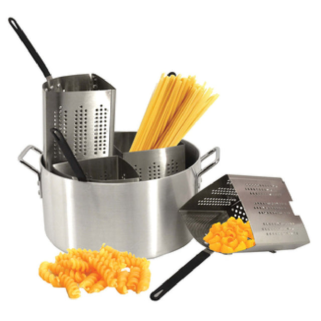 Omcan 40515 (40515) Pasta Cooking Set Includes: 20 Quart Aluminum Pot & (4) Stainless Steel Inserts