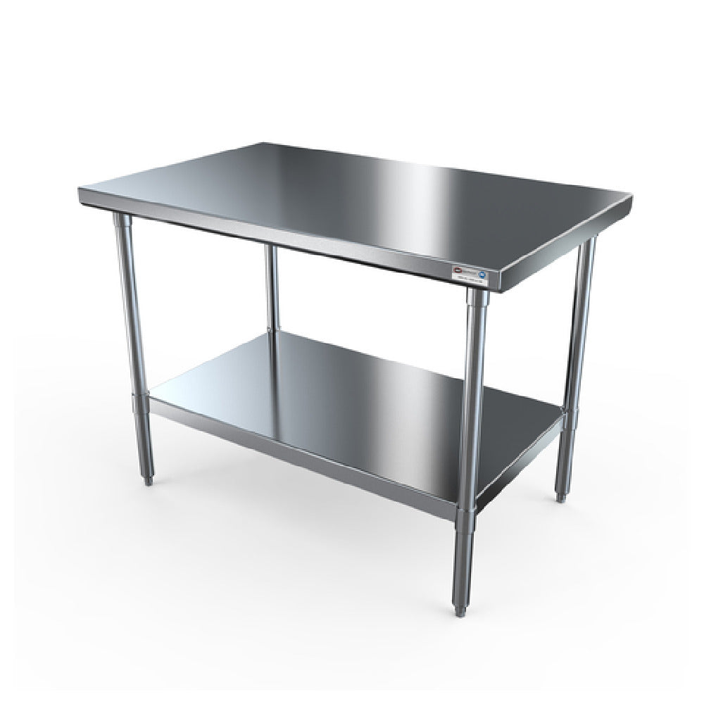 NBR Equipment TS-3030 Premium Work Table 30"W X 30"D X 35-3/4"H Overall Size 18/430 Stainless Steel Flat Top