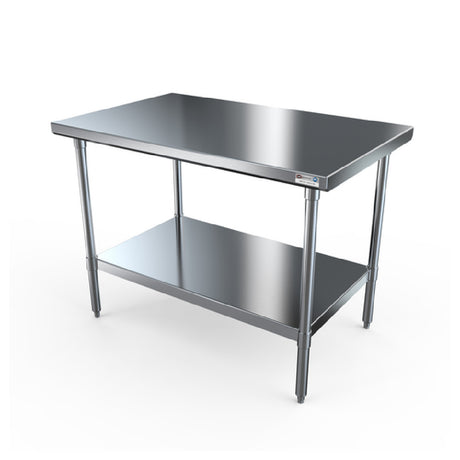 NBR Equipment TS-6030 Premium Work Table 60"W X 30"D X 35-3/4"H Overall Size 18/430 Stainless Steel Flat Top