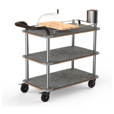 Steelite MGCRNX04GSXX Mogogo Buffet Solutions Roll'n Cheese & Wine Cart 41-1/2" X 21" X 40"H