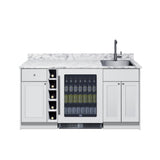 Summit OASISWH35 - Turnkey Oasis Wet Bar, White Finish, Fully Assembled Hardwood Cabinetry & Countertop