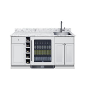 Summit OASISWH35 - Turnkey Oasis Wet Bar, White Finish, Fully Assembled Hardwood Cabinetry & Countertop