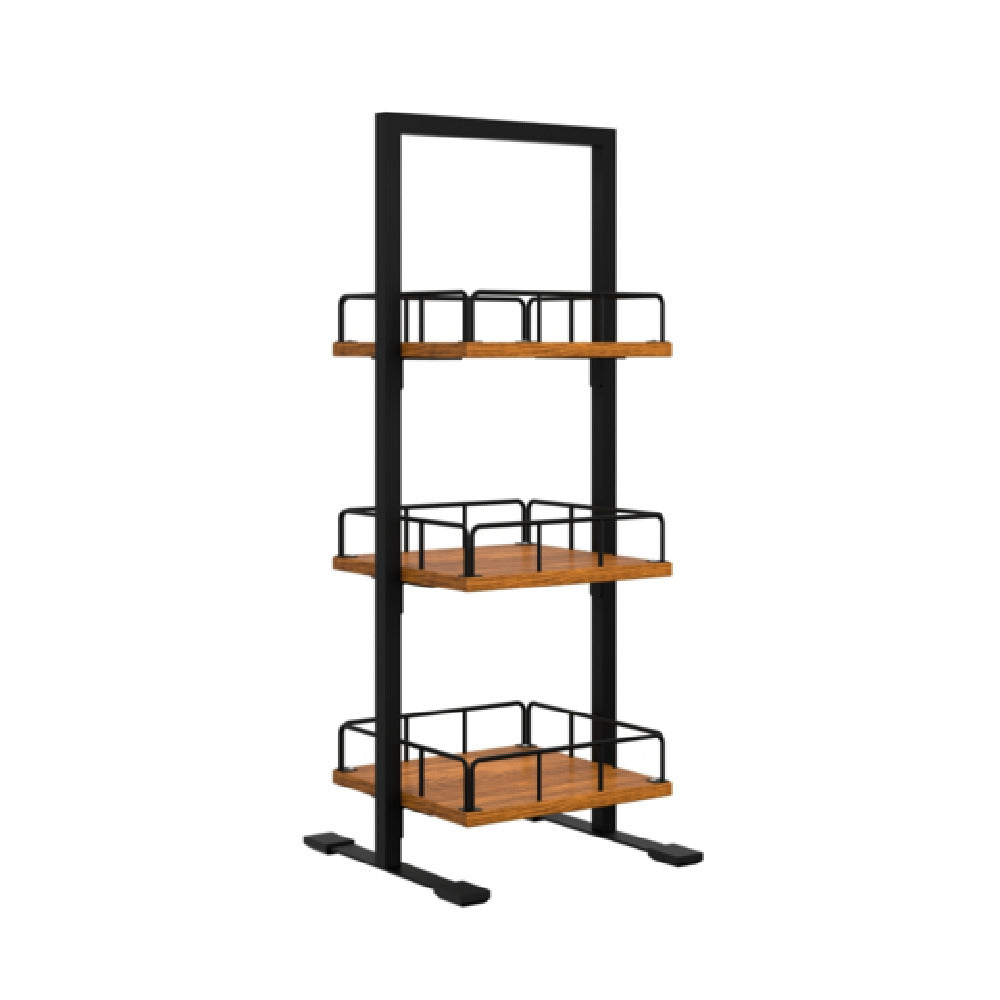 Koolmore KM-SDW-3SOP - Wooden Vertical Display Case, 12"W X 12"D X 31"H, (3) Eucalyptus-wood Shelves With Guard Rails