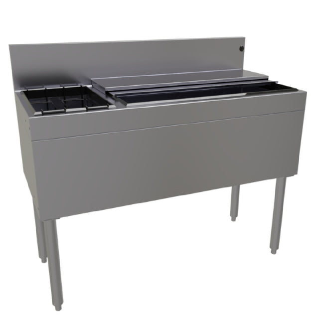 Glastender CBA-42L-CP10 Underbar Ice Bin/Cocktail Unit With Bottle Well Storage