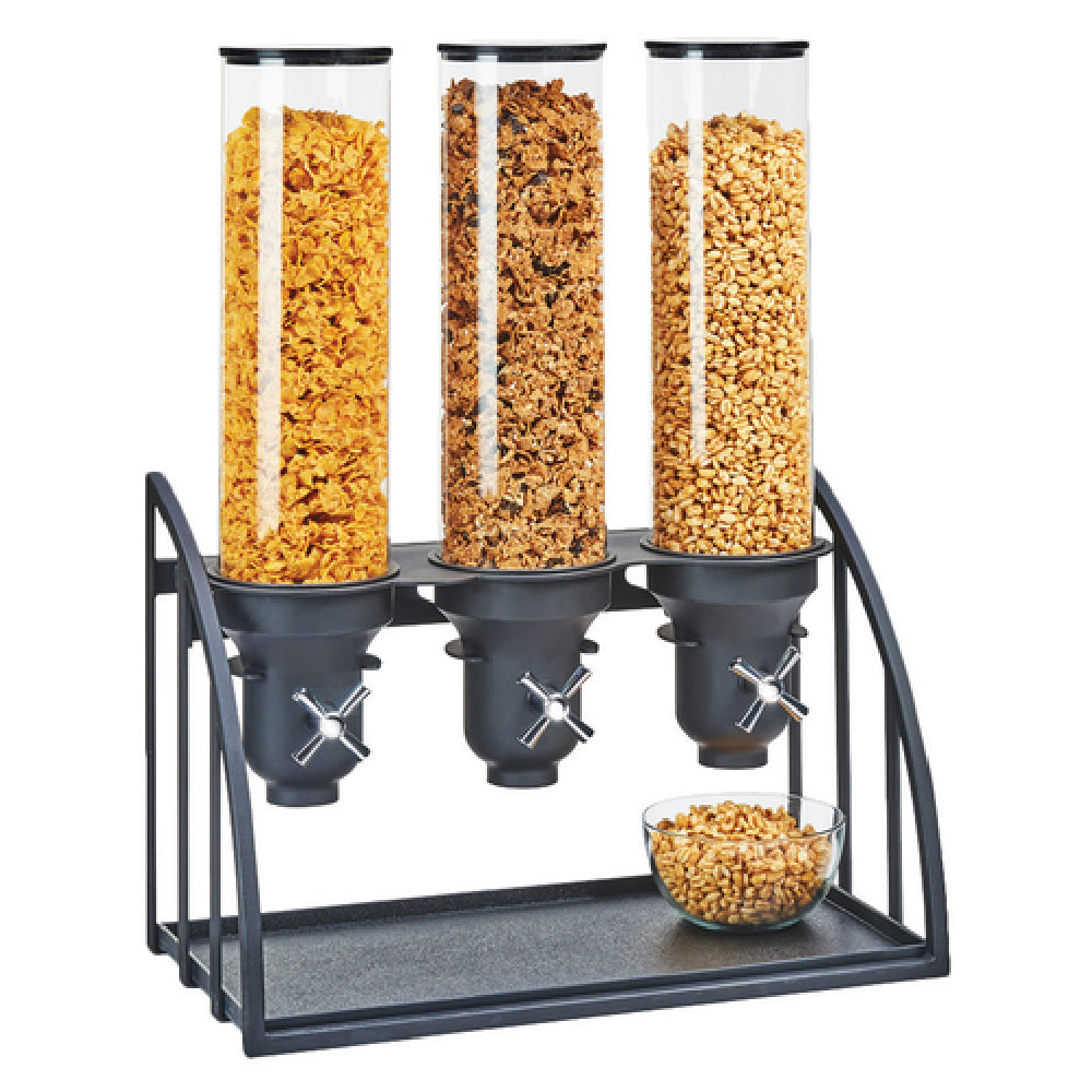 Cal Mil 3597-3-13 Mission Cereal Dispenser (3) 4-1/2L Capacity Cylinders 19-1/2"W X 10-1/2"W X 26"H