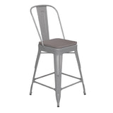 Flash Furniture CH-31320-24GB-SIL-PL2G-GG Kai Bar Stool 500 Lb. Weight Capacity