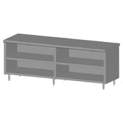 SPG 7CBT-24 - Universal Stainless Work Table, Cabinet Base With Open Front, 84"W X 24"D
